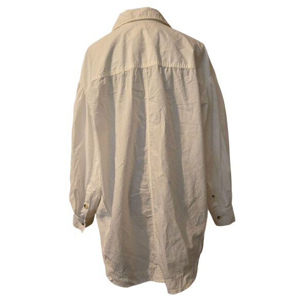We The Free Button Down Shirt M Snow White Boxy Baggy Boho Hippie Corp Core - Picture 2 of 10